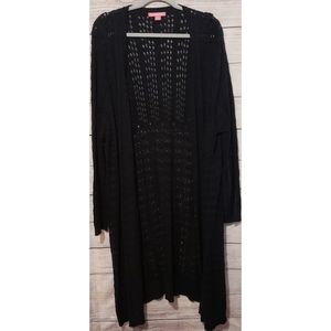 Woman Within Black Duster Cardigan Size 22/24